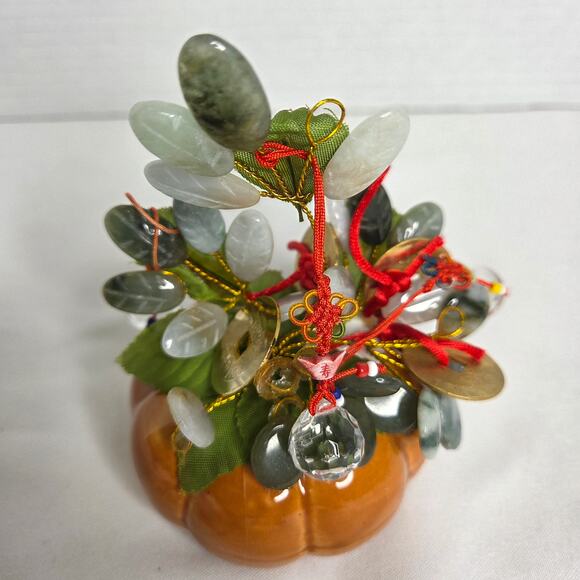 Vintage Chinese Gemstone  Bonsai Flower Feng Shui Money Tree - Picture 6 of 7